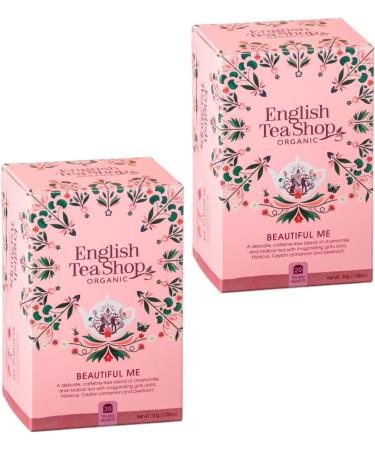  English Tea Shop English Tea Shop | Beauty Herbal Tea with Gotu Kola Cranberries and Rose Petals | Organic Fruity Infusion with Chamomile and Hibiscus - 2 x 20 Filters (60g) - Buy Online on GoSupps.com