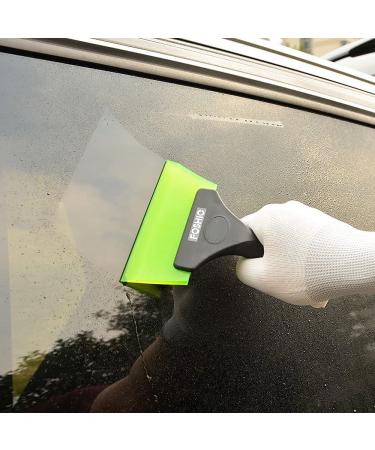 FOSHIO Small Squeegee with 5 Inch Green Rubber Blade Mini Wiper Window  Tinting Tools for Mirror Glass Window Cleaner with Non-Slip Handle