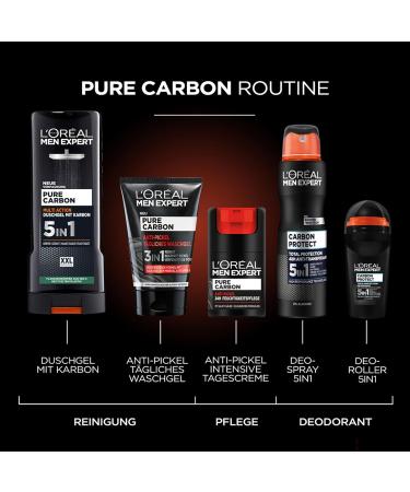 L'Or al Paris Men Expert 5in1 XXL Shower Gel for Men - Carbon Clean Body Hair & Face Wash (2 x 400ml) - International Shipping Available - Buy Online on GoSupps.com