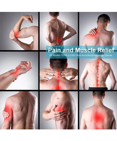 Brilnurse Dual Channel TENS EMS Unit | 24 Modes Muscle Stimulator for Pain Relief | Rechargeable Mini TENS Machine with 10 Pads and Accessories - Buy Online on GoSupps.com
