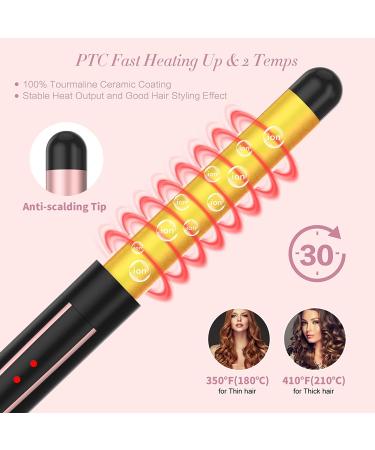 5-in-1 Curling Iron Set with Crimper & Waver | 4 Interchangeable Barrels | Instant Heating | Anti-Scald | Pink - Buy Online on GoSupps.com