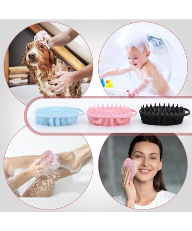 Omtofo 3-Piece Silicone Body Brush Set - 2-in-1 Bathing Shower & Shampoo Brush for All Skin Types | Gentle Foaming Easy to Clean Durable Design - Buy Online on GoSupps.com