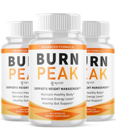 (3 Pack) Burn Peak Capsules Official Burnpeak Pink Salt Pills with All Natural Ingredients Advanced BurnPeak Health Supplement with Premium Vitamins for Active Lifestyle Support (180 Capsules)