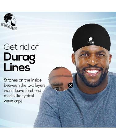 Wave Glyder Compression Cap + Skull Cap | Soft Elastic Premium Headband Cap Durag | Comfort, Functionality, and Simplistic Style | Very Flexible and Breathable | Good Stretch - Buy Online on GoSupps.com