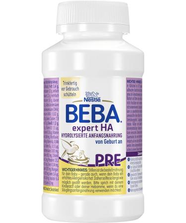 BEBA Nestl HA PRE Hydrolysed Infant Formula - Non-Allergenic Baby Formula 8 Pack (200ml Each) - Suitable from Birth - Buy Online on GoSupps.com
