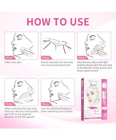 Beauty7 Pre-Cut Facial Wax Strips - 24-Hour Cold Wax for Painless Eyebrow Hair Removal with 4 Clean Oil Cloths - Fast & Effective Persian Wax Solution - Buy Online on GoSupps.com
