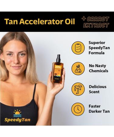 Premium Tan Accelerator Gel + Tanning Oil + Aloe Vera - For Sunbed Use & Natural Tanning - Natural Tanning Accelerator With Carrot Tanning Oil - UK Based Brand - Buy Online on GoSupps.com