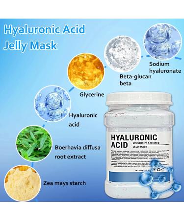 Jelly Mask Powder for Facials Care Hyalorunic Acid Moisturizing Jelly Face Mask Jelly Masks for Facials Professional Hydro Jelly Mask DIY Spa Mask with Double-ended Silicone Brush 23 Fl Oz Blue - Buy Online on GoSupps.com