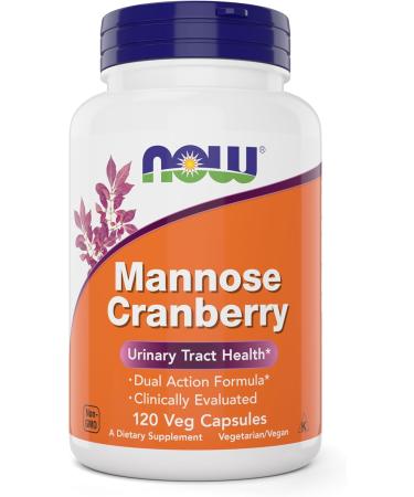 NOW Foods Mannose Cranberry 120 Capsules (Pack of 2) - with PAC - 450mg dMannose 250mg Whole Cranberry - Urinary Tract Health* - Vegan Friendly Supplement Non-GMO - Buy Online on GoSupps.com