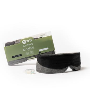 Trtl Glimpse Sleep Mask Blackout Eye Mask for Sleeping Comfortable Breathable Sleeping Masks for Travel Comes with Travel Bag and Ear Buds
