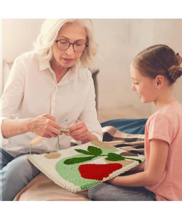 Pllieay Punch Needle Rug Kit - Square Carpet with Wood Frame, Plants Pattern, Yarns & Tools for Adult Beginners - Buy Online on GoSupps.com