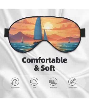 Soft Ocean Sailing Printed Eye Mask - Adjustable Breathable Double-Sided Light Blocking for Sleep | International Shipping - Buy Online on GoSupps.com