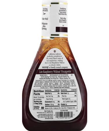 Ken's Steak House Lite Raspberry Walnut Vinaigrette 16 Fl Oz - Pack of 3 | Delicious Salad Dressing - Buy Online on GoSupps.com