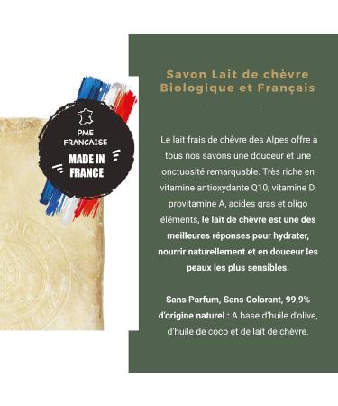 Organic fresh goat's milk soap - Made in France - Ultra sensitive skin such as eczema psoriasis or acne - 100g - Buy Online on GoSupps.com