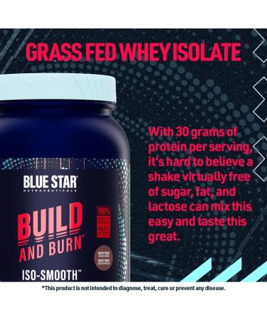 Blue Star Nutraceuticals Iso-Smooth 100% Isolate Whey Protein Powder 30g Protein Per Serving - Low Carb Keto Friendly - Easy Mixing and Absolutely Delicious Protein Shake (Rocky Road) - Buy Online on GoSupps.com