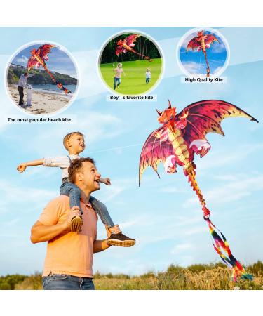 Laptony Red Dragon Kite - Easy to Fly for Kids & Adults | Perfect for Park & Beach Fun in Any Wind - Buy Online on GoSupps.com