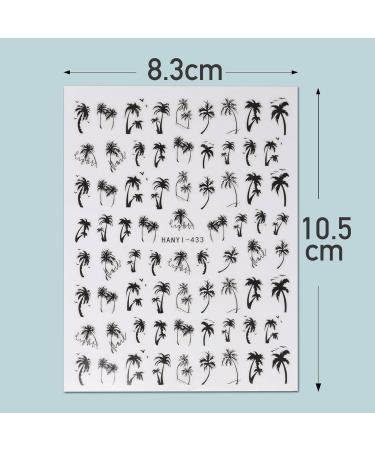 4 Pieces Self-Adhesive Palm Tree Nail Stickers - Summer-Inspired DIY Nail Art for Stylish Fingernails - Buy Online on GoSupps.com