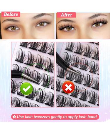 Lash Clusters 120Pcs DIY Individual Eyelash Extensions D Curl 8-16MM (#02) - Natural Look, Reusable, Home DIY - Buy Online on GoSupps.com