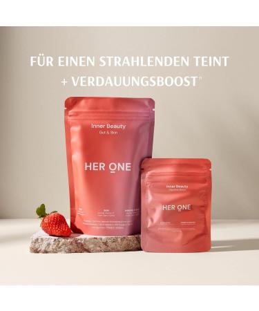 Her One Inner Beauty Raspberry Powder - Digestive Enzymes & Radiant Skin Capsules | 167g Superfood with Natural Vitamin C & Calcium - Buy Online on GoSupps.com