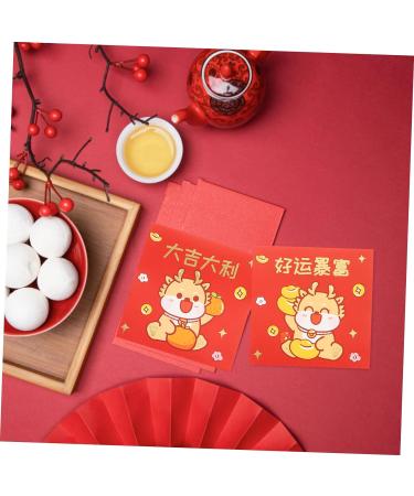 HOMSFOU 6pcs Envelopes Wedding Favors Gifts Creative Red Packet Red Pocket for New Year Dragon Packets Spring Festival Red Packet Dragon Style Red Packet Dragon Bag Paper Lucky - Buy Online on GoSupps.com