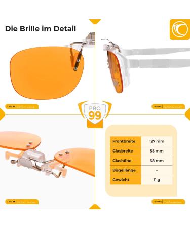 Prism Pro99 Blue Light Filter Clip-On Glasses | 99% Light Protection for Work PC & TV | Reduce Eye Strain & Sleep Better | Unisex Design - Buy Online on GoSupps.com