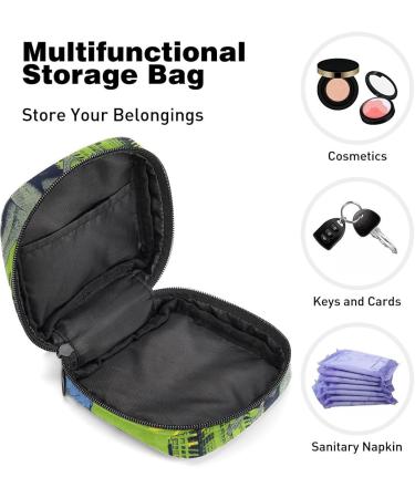 Women's Portable Period Kit - Dinosaur Green Pattern Storage Bag with Pockets | Ideal for Girls & Women - Buy Online on GoSupps.com
