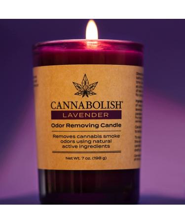 Cannabolish Lavender Smoke Odor Eliminating Candle 7 oz - Pack of 2 | Natural Ingredients - Buy Online on GoSupps.com