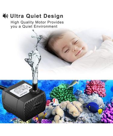 PULACO 95GPH Mini Submersible Water Pump - Ideal for Aquariums, Ponds & Hydroponics - Buy Online on GoSupps.com