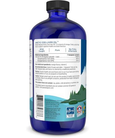 Nordic Naturals Arctic CLO - Cod Liver Oil Promotes Heart and Brain Health (Orange 473 mL) Orange 473 ml (Pack of 1) - Buy Online on GoSupps.com