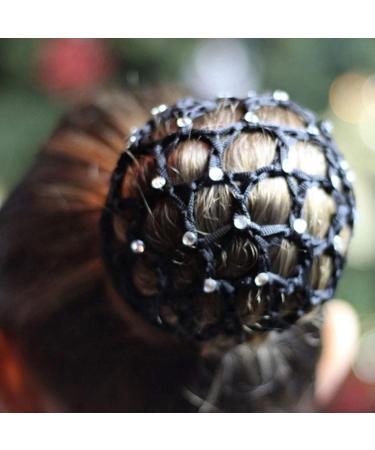 9 Piece Dutt Network Bun Hairstyle Aid - Fabric Knot for Gymnastics Ballet & Dance with Rhinestones - Buy Online on GoSupps.com