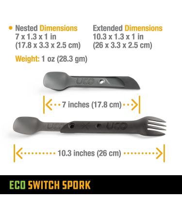UCO Recycled ECO Switch Spork 2-Piece Camping Utensil Set - Midnight - Buy Online on GoSupps.com