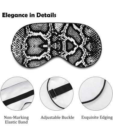 Adjustable Black and White Snake Skin Sleep Mask for Women | Comfortable Eye Shades Cover with Elastic Strap - Shop Now - Buy Online on GoSupps.com