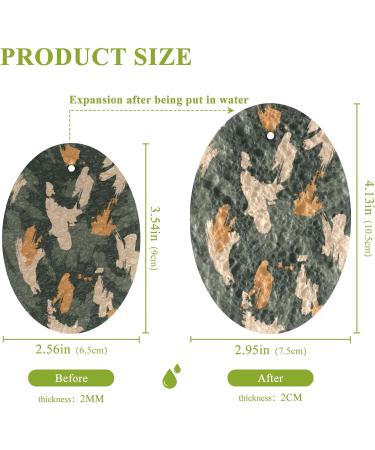 3-Pack Cleaning Kitchen Sponges Oval Abstract Camouflage Kitchen Cellulose Dishwashing Wood Pulp Cotton - Buy Online on GoSupps.com