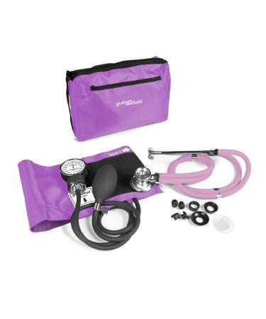 Lumiscope Professional Blood Pressure Kit - Stethoscope, Manual BP Cuff & Sphygmomanometer - Orchid