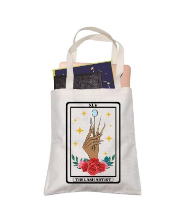LEVLO Eye Lash Marketing Gift XLV The Lash Artist Shopping Bag Tarot Beauty Reusable Book Tote Bag for Women BFF