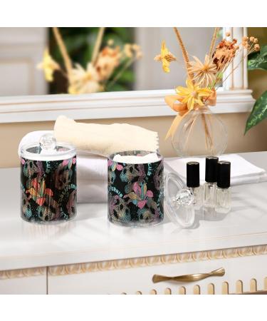 Gaireg Dinosaur Totot Head with Flower Pattern - 2-Pack Plastic Cotton Swab Holder & Toothbrush Organizer for Bathroom - Buy Online on GoSupps.com