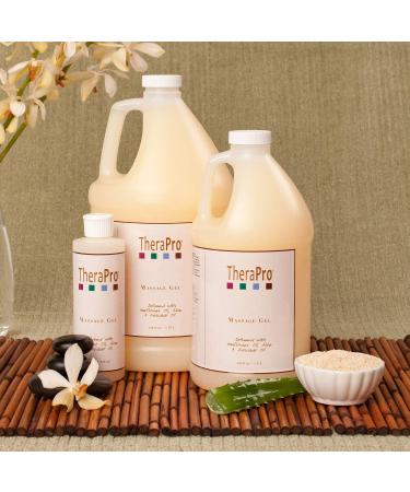TheraPro Massage Gel - Sunflower, Aloe & Avocado Oil - Unscented, Hypoallergenic - 1/2 Gallon - Buy Online on GoSupps.com