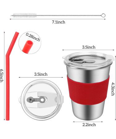 6 Pack 12oz Stainless Steel Spill Proof Kids Cups with Straws and Lids - BPA-Free, Unbreakable Toddler Tumbler for Water, Smoothies - Reusable Metal Sippy Mug for Child and Adult - Buy Online on GoSupps.com