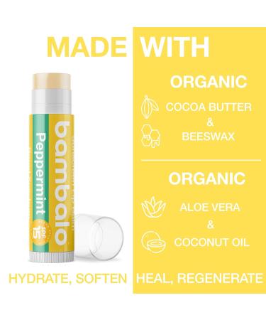 8-Pack Lip Balm Set by Bambalo Includes 4 USDA Organic Flavors & 4 SPF 15 Peppermint Balms Hydrating & Protecting Lip Care Natural Ingredients For Men and Women - Buy Online on GoSupps.com