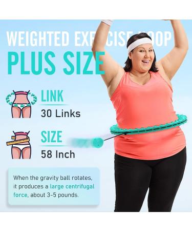 JKSHMYT Weighted Hula Hoop for Adults Weight Loss | Infinity Fit Hoop Plus Size | 30 Detachable Links | Hoola Hoop for Women and Beginners - Cyan - Buy Online on GoSupps.com