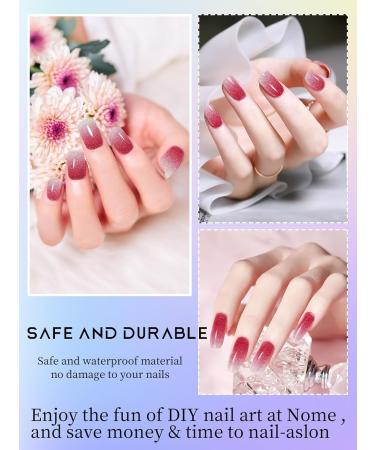 Kalolary 20PCS Gel Nail Polish Strips Nail Gel Art Sticker Full Nail Wraps Decals with Nail File and Stick for Women Girls Nail Art Decor (UV/LED Lamp Required) (E) - Buy Online on GoSupps.com