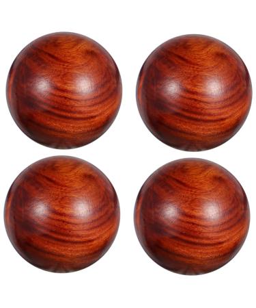 Beaupretty 4 pieces of carvings ornament craft zen meditation ball acupressure ball wooden trade chinese relaxation ball toy Stressbauer rosenholz adorn