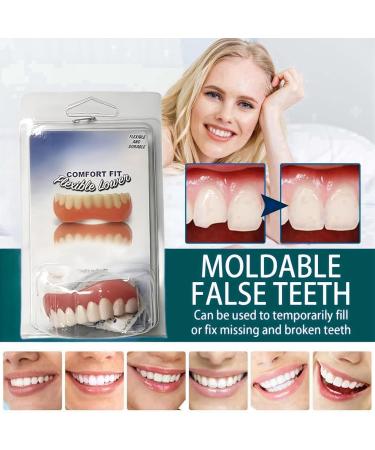 Soft Denture Reline Kit False Teeth Set Snap on Veneers Teeth Clip on Veneers Top and Bottom Denture Silicone Reline Kit Dentures for Missing Teeth Clip in Teeth Veneers Replacement Teeth for Adults - Buy Online on GoSupps.com