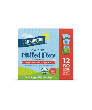 Carrington Farms Flax Paks Organic Milled Flax Seeds - 12 Packets