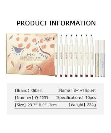 Skynest 8Pcs Matte Lipstick and Lip Liner Pens + 2Pcs Lip Oil Set - Waterproof, High Pigmented Lip Gloss Makeup Gift Set - Buy Online on GoSupps.com