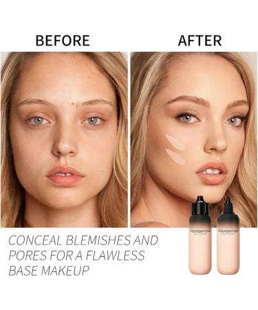 OHCVG Natural Finish Foundation Full Coverage Concealer Foundation Brightening and Anti-Sebum Matte Foundation Long-Lasting Waterproof Lightweight Foundation - Buy Online on GoSupps.com