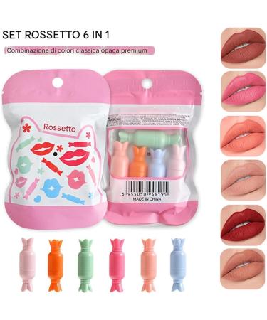 Lipstick Set Makeup Lipstick Pills - 6x Velvet Lip Coloring Kit Graceful Women's Lip Bag for Women Girls Girlfriends and Sisters - Buy Online on GoSupps.com