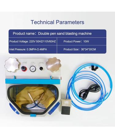 Buy Bceer Double Pencil Edge Sandblaster - 2 Metal Tanks LED Light Large Viewing Window | Ideal for Glass & Metal Rust Removal - International Shipping Available - Buy Online on GoSupps.com