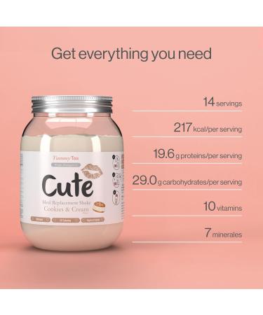Cute Nutrition Cookies & Cream Meal Replacement Shake - High Protein with Vitamins & Minerals - 500g + Bonus E-book by TummyTox - Buy Online on GoSupps.com