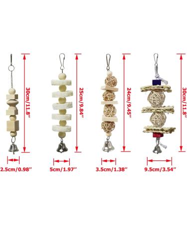 BWOGUE 7 Pack Bird Parrot Toys - Natural Wood Chewing, Hanging Swing, Climbing Ladders - Small Parakeets, Cockatiels, Conures, Finches, Budgie, Parrots, Love Birds - Buy Online on GoSupps.com